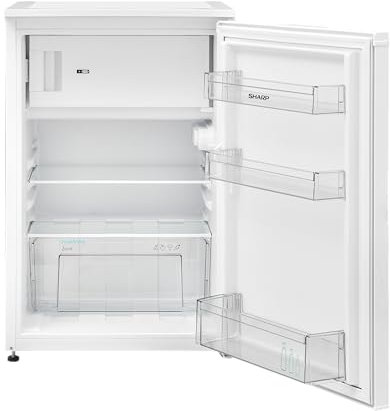 SHARP SJ-UD121T2W-EU Réfrigérateur avec congélateur - Capacité utile de 121 l dont 17 l dans le congélateur - Petit réfrigérateur avec réglage de la température en continu - Éclairage intérieur LED