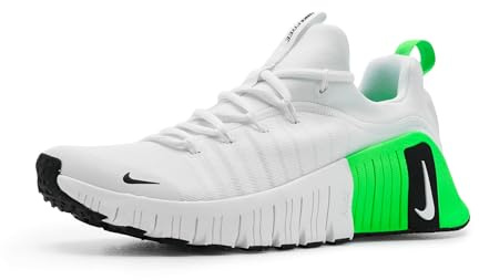 Nike Men's Free Metcon 6 Cross Trainer, White/Black/Green Strike/Black, 8.5 UK