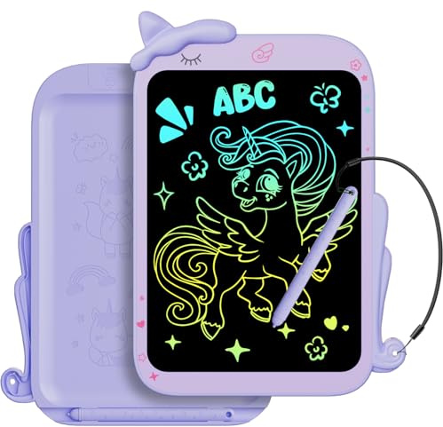 Electight 10 inch LCD Writing Tablet, Toy Doodle Board Drawing Pad, Erasable & Lock Function, Portable Educational Learning Gifts for Girls Boys Toddlers,Purple