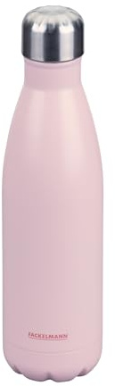 FACKELMANN x Pamela Reif Insulated Water Bottle - 500ml Stainless Steel Pastel Pink Hot and Cold Drinks, Double Wall Insulated, Hand Cleaning, Pink