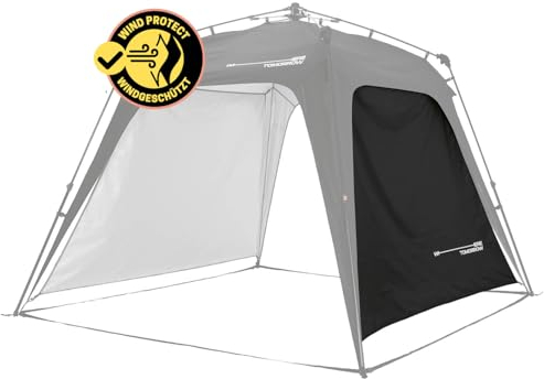 Lumaland Outdoor Seitenteil für Pop Up Pavillon | Seitenwand für Gartenzelt & Camping & Partyzelt | 225 x 155 x 132,5 cm | Passend für Lumaland Indoor & Outdoor Pavillons [Schwarz]