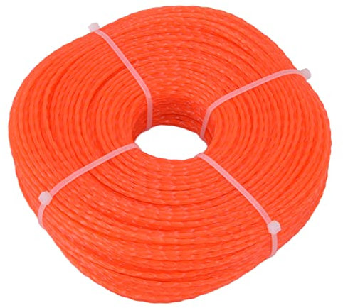 Riuulity Ligne de Coupe-Herbe Orange 2,4 Mm, Ligne de Coupe-Bordures en Nylon de 120 M de Long, Accessoires de Tondeuse à Gazon, pour, pour, pour et Autres Tondeuses de Jardin
