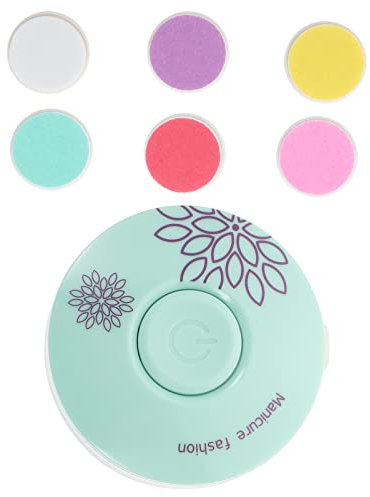 FOMIYES Elektrischer Nageltrimmer Nagelknipser Mit Polierer Tragbar Für Fingernägel Und Zehennägel Abs-material Ergonomisches Design Inklusive Sechs Schleifköpfe Und Zwei Batterien