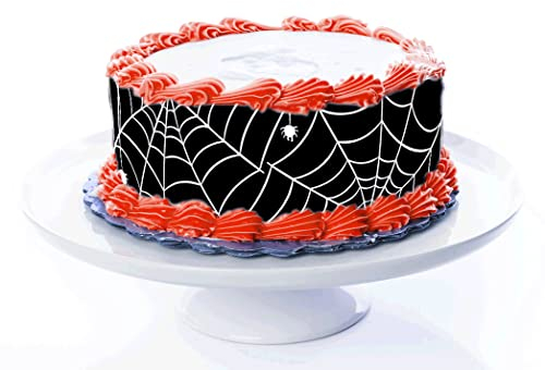 Nastro per torte con ragnatela commestibile - 4 pezzi á 24cm x 5cm adatto per torte fino a 30 cm da mangiare - decorazione creativa per torte