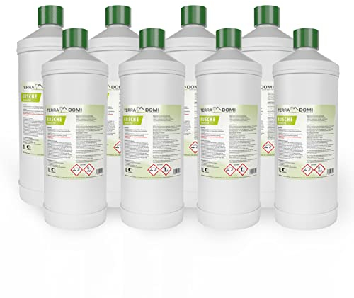 TerraDomi Rusche Steindusche, 8 x 1Liter, Steinreiniger für bis zu 3200 m², Reinigungsmittel für saubere Wege & Plätze, Wegerein, biologisch abbaubar