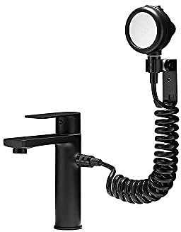 Mitigeur avec robinet de douche ， Tout en cuivre monotrou mitigeur lavabo double mode sortie d'eau froide et chaude robinet d'eau de galvanoplastie It's so kind of you