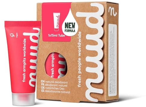 nuud Starter Pack | Deocreme | 1 x 15ml | 100% natürliches, veganes Creme-Deodorant, wirkt 3 Tage, Aluminiumfrei und Parfümfrei, für Mann und Frau, reicht für 2 Monate, dermatologisch getestet