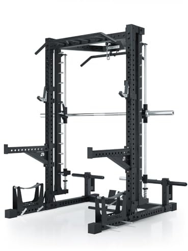 Atletica R7 Nemesis | Plate Loaded Version | Squat Rack mit Multipresse und Latzug. Optional in Zwei Höhen. Größe 203 cm