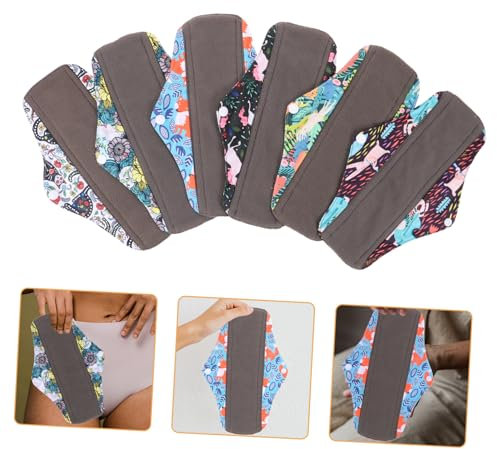 Ipetboom 6piezas Toallas Sanitarias De Bambú Reutilizables Compresas Menstruales Ecológicas Duraderas y Prácticas