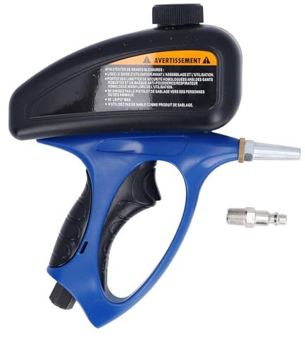 Pistolet de Sablage Portable, Sableuse pour Compresseur D'air, élimine la Peinture et la Crasse sur les Surfaces, Buse en Acier Remplaçable, Pistolet de Sable pour le Métal, le