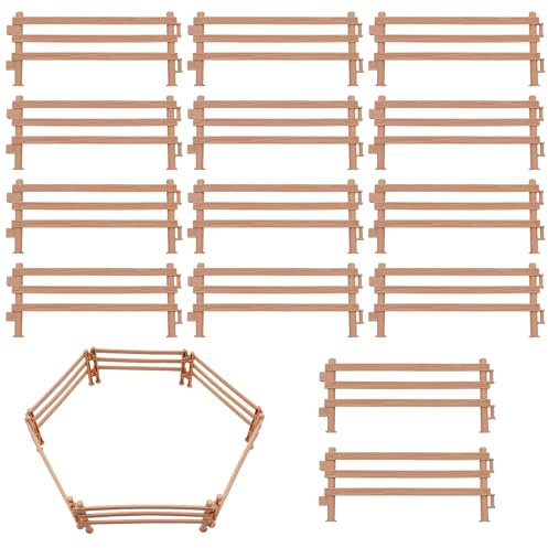 CONNECTION 40 Stück Großer Pferdezaun Spielzeug Zaun 16 x 7 x 1cm Pferd Corral Fechten Zubehör Koppel Spielzeug Kunststoff Farm Zaun für DIY Gartenzaun Bauernhoftiere Scheune Paddock Landschaft Deko