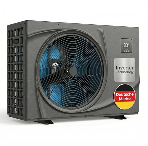 poolomio® Pompe à chaleur pour piscine 55 à 70 m³ NET Inverter 10, chauffage de piscine ultra silencieux, avec WiFi, chauffage économe en énergie (COP 13,40), pour piscine, onduleur DC Full Inverter
