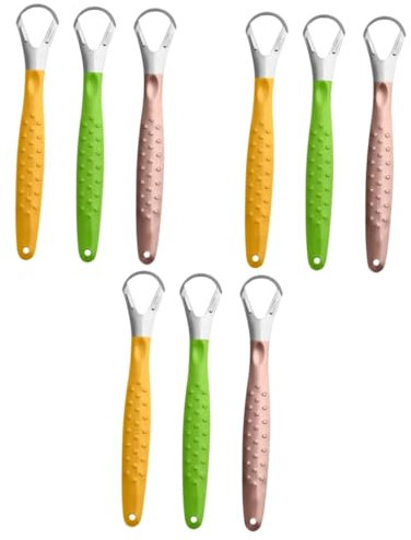 3 Set Raschietto Per Lingua Acciaio Inossidabile Strumento Per Lingua E Combattere Alito Facile Usare E Manutenere 3 Pezzi*3