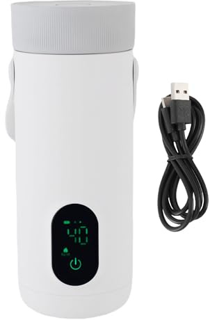 Mumusuki Bollitore Elettrico Portatile, Bollitore da Viaggio da 350 Ml Ricaricabile USB Mantieni la Protezione da Ustioni a Secco a Temperatura Costante, Caldaia per L'acqua per