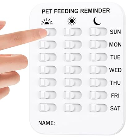 Qfdiwr Rappel Nourriture Chien - Autocollant De Rappel pour Nourrir Chat | Aimant de Routine Quotidienne pour Savoir Si Vous Avez Nourri l Animal | pour Routine Maison Quotidienne Frigo Cuisine