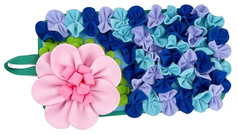 Tapis de recherche de nourriture pour rongeurs Lapins Jouet floral stimulant Favorise un comportement naturel et une mastication sûre. Tapis d'activité de recherche de nourriture pour lapins En tissu