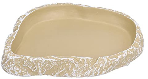 Lavishness Bol de Nourriture pour Reptiles Plat d'alimentation en résine pour Aquarium Tortues lézards Tortues Jaune Durable Non Toxique récipient d'eau et de Nourriture