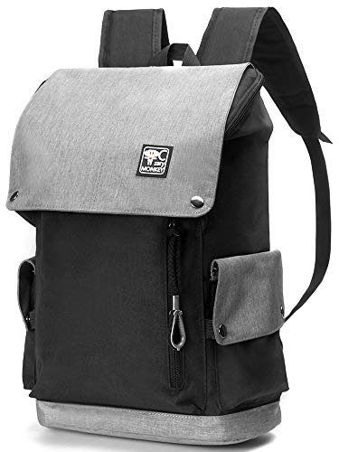 Laptop Backpack with USB Charging Port, Men's and Women's Business Travel Computer Backpack, Waterproof Polyester Material, Suitable for 15.6-inch Laptop Backpack, Men's and Women's College Bags (灰色)