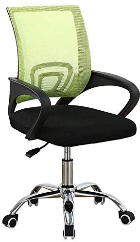 BAKAJI - Fauteuil de Bureau présidentiel en Tissu à Maille Respirante et Base à 5 Branches en Acier, Rotation à 360 degrés, Hauteur réglable, pour ameublement Maison Chambre (Vert)