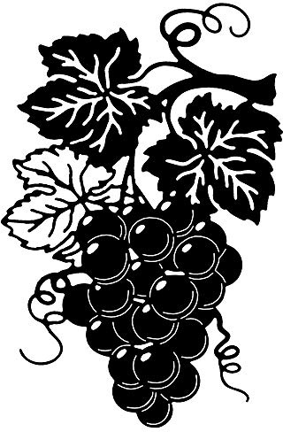 Falsstencil, vindruvor, 14,1 cm x 9,1 cm