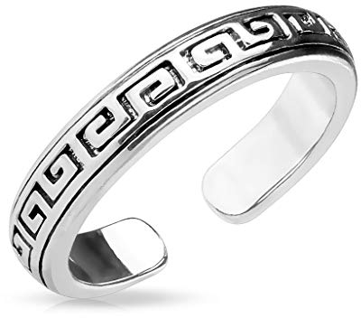 Paula & Fritz® Ring Damen Verstellbar Labyrinth Silber 316L Chirurgenstahl Zehenring Mittelring Partnerring Freundschaftsring Offen Einstellbarer-Ring