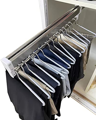 FKKPRVAX Ausziehbare Kleiderstange mit 2 Gleitschienen, ausziehbare Kleiderstange, verstellbare 30-80cm Kleiderstange, Kleiderstange, belastbar 25kg (Size : 350mm)