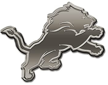 Rico Industries NFL Detroit Lions Antique Auto Emblem Antique Nickel Auto Emblem for Car/Truck/SUV