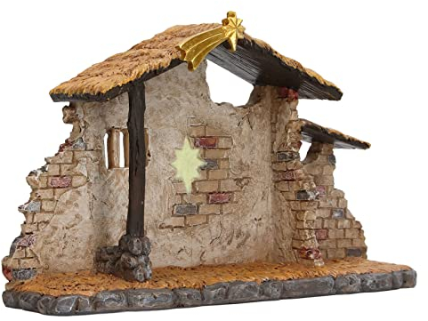 Weihnachtskrippen-Set, Lebendiger Krippenstall, Weihnachtskrippen-Schuppenstatue Für Religiöse Feiertags-Desktop-Dekoration