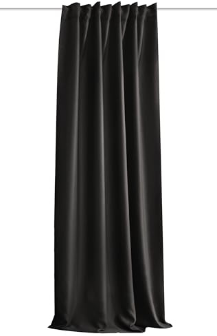 HOMEbasics 85970 | Akustikvorhang ACUSTICO mit Dim-Out-Stoff, Farbe:schwarz, Größe:245 x 135 cm