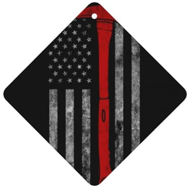 Firefighter Axe Red Line Flag Print duftender Auto-Lufterfrischer – Auto-Parfüm mit Lavendelduft – langlebig und praktisch