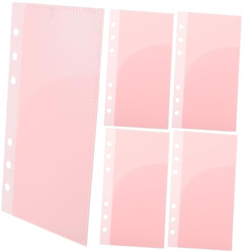 Angoily 5 Stück a6 Ordner Budget Haushaltsbuch Sparordner lose bilanzierung aufbewahrungssack satteltache organizer bag austauschbare Ordnertasche wiederverwendbare Ordnertasche pp Rosa