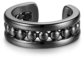 PHNIBIRD Boucles d'oreilles pour homme Ear cuff à boule laminée Unisex Clip d'Oreille Non Percée Homme Femme