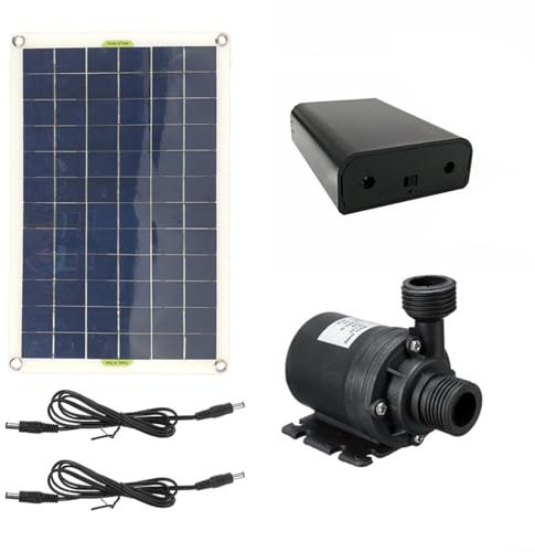 MoSundi Bomba solar de fuente de agua de 50 W CC 12 V bomba de estanque al aire libre con panel solar 800 l/h, caudal de 5 m de altura de la cabeza para jardín, piscina, pecera, acuario