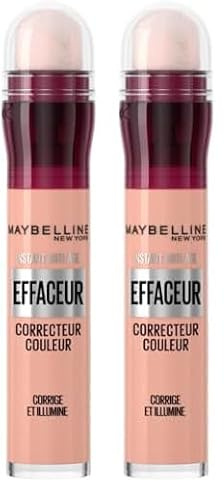 Maybelline New York - Instant Effaceur - Correcteur de Couleur - Corrige les Rougeurs, Cernes, Taches et Imperfections - Tenue Longue Durée 12H - Teinte : Rose - 6,8 ml (Lot de 2)