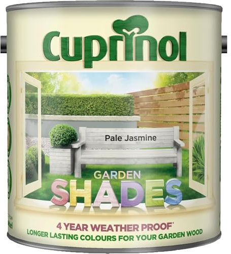 DUAYRA Garden Shades Paint | Quick Drying Water Based | For Garden Fence, Shades, Benches, Terracotta, Brick, Stone | Exterior Wood Furniture | Long Lasting (Pale Jasmine, 2.5 Liters)