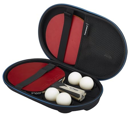 Supremery Tasche für Tischtennisschläger Ping Pong Schläger Hülle, passend für 2 Schläger und 4 Bälle (Nur Tasche)