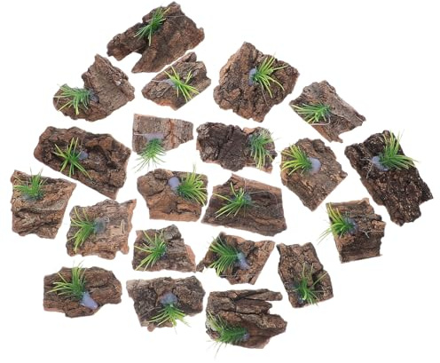 Veemoon 20 Pièces d'Écorce Naturelle de Liège pour Terrarium à Reptiles – Fond et Cachette pour Lézards Serpents et Tortues – Substrat Décoratif Sain et Facile à Nettoyer – Décoration