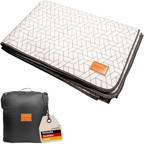 Skandika Tältmatta Lindal 372 × 435 cm | Utomhusmatta med mjuk touch-fleece, väderbeständig och vattentät, med förvaringsväska | picknickfilt, campingmatta, campingtillbehör