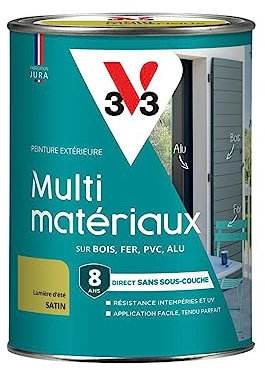 V33 Peinture extérieure multi-matériaux, Lumière d'été satin 1,5L