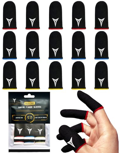 3 färger 15-pack e-sport lätt modell spel fingerärmar, 0,15 mm superledande nanofibrer, smidig känsla, anti-svett, extremt tunn, passar alla pekskärmsenheter