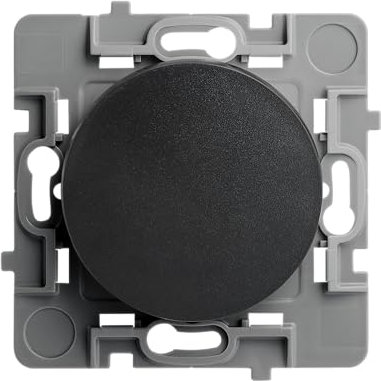 Debflex - Casual Evo - Interrupteur Va et Vient - Interrupteur Mural Rond 10A - Design Sobre - Facile à Installer - ABS - Installation Encastrée - Noir - 76 x 76 x 34 mm