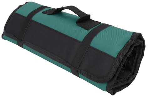Msiud Borsa per Coltelli Da Chef Con 20 Slot, Borsa Di Utensili Arrotolabile In Tela Cerata per Scomparti Custodia Per Escursioni E Campeggio Regalo Esterni Porta Viaggio(Verde) 57x35.5cm