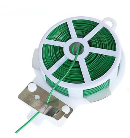 Attache Plante, 100 M Rouleaux de Fil de Liaison pour Plantes, Fil d'attache pour Plantes, Fil Jardinage Vert, Fil de Serrage pour Jardin avec Cutter, Fil de Fer Jardin, pour Plantes Grimpantes