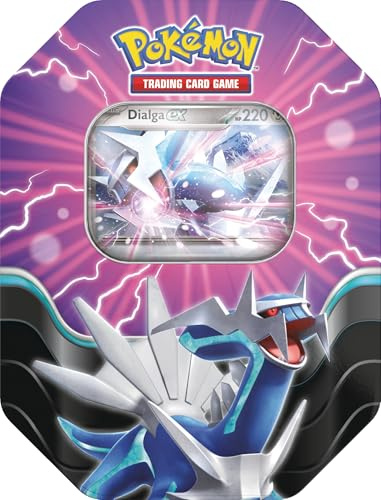 Pokémon TCG: Azure Legends Tin - Dialga ex (4 Paquetes de Refuerzo y 1 Tarjeta Promocional de Aluminio)