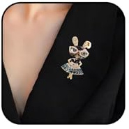 WATEFOER Spilla di Coniglio di Strass per Donne Ragazze Cristallo Spille Coniglietto Scintillante Spilla Animale Accessori Costume Partito Natale Laurea Pasqua Gioielli Regali (Blu)