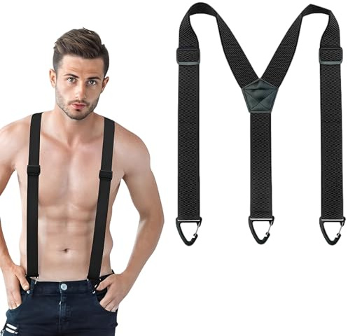 MOAZIFI Hosenträger Für Herren Breit 3,5 Cm Mit Dreieckige Robusten Karabiner Verschluss, Einstellbar Und Elastisch Einheitsgröße Hosenträger Für Männer Und Damen, X/Y Style
