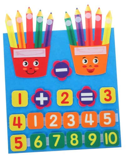 UPKOCH Jouet Mathématique Numérique Préscolaire en Feutre Solide pour Tout-Petits 1 Taille Tableau Éducatif D’Addition Comptage pour Garçon et Filles Activité D’éveil Pédagogique