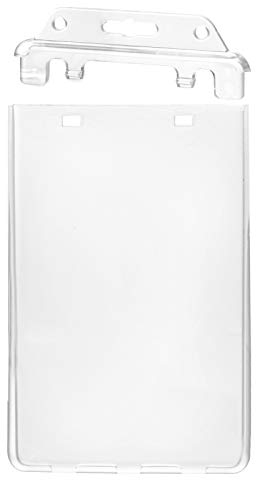 Karteo Ausweishülle einmalig permanent verschließbar [1 Stück] Kartenhalter vertikal transparent Hartplastik Ausweishalter Schutzhülle für Ausweise Werksausweise Karten