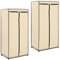 vidaXL 2X Kleiderschrank mit Reißverschlüssen Faltschrank Stoffschrank Campingschrank Garderobe Schrank Regal Garderobenschrank Creme 75x50x160cm