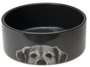 KARLIE K Plato para Perro DE CERÁMICA, Anthrazit, 1500ML 18,5 x 18,5 x 7,5 CM